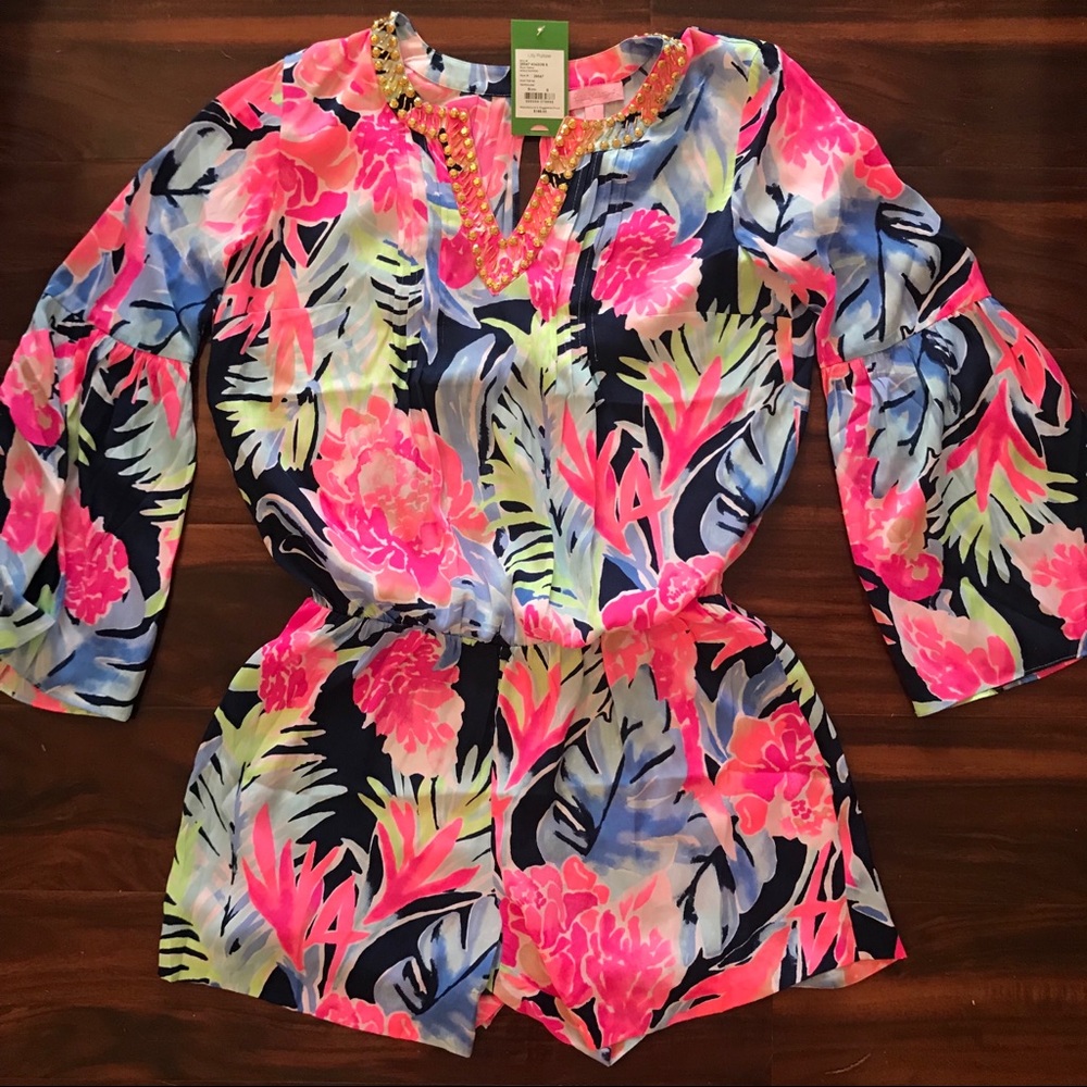 Lilly Pulitzer NWT Arielle Silk Romper Tropicolada